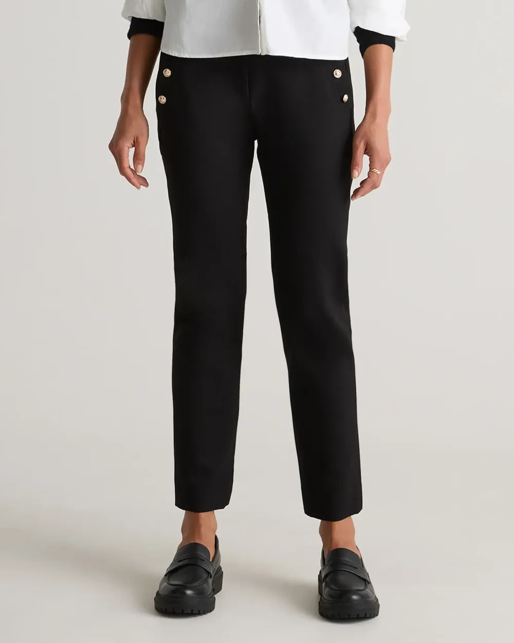 Ultra-Stretch Ponte Straight Leg Mariner Pants