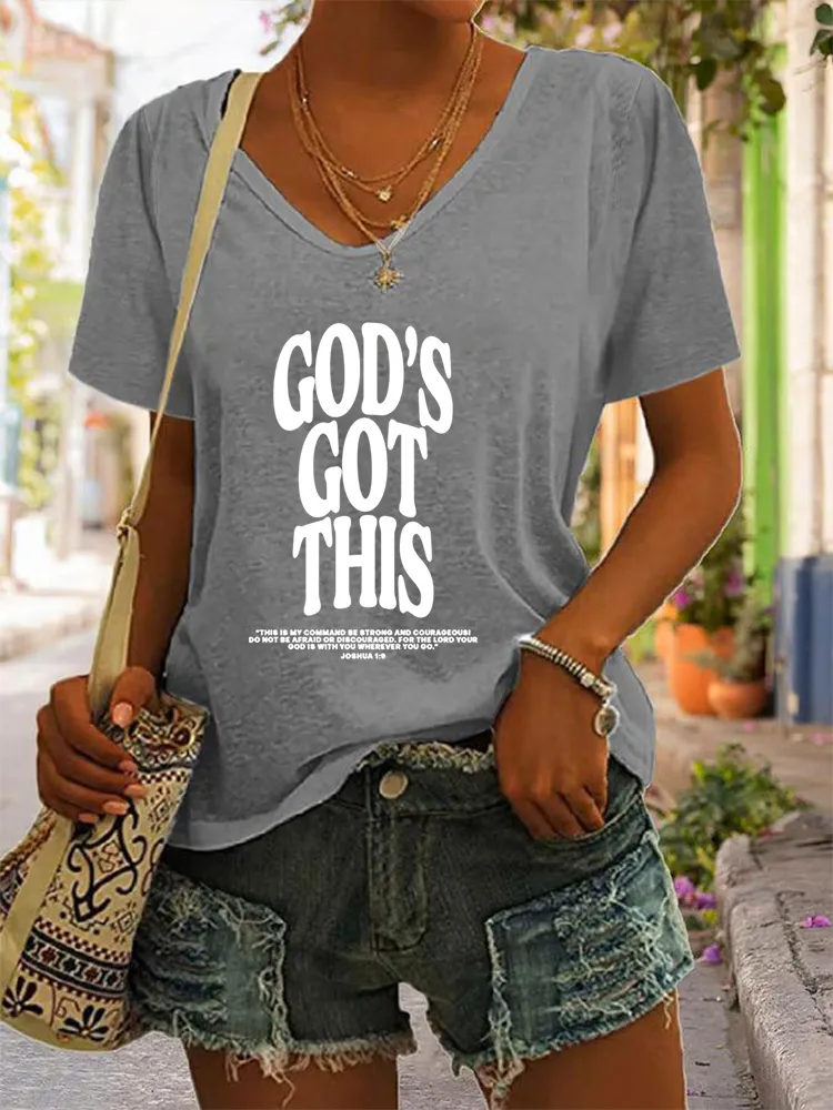 Women'S V-Neck T-Shirt God'S Got This Apostolic Gifts T-Shirt