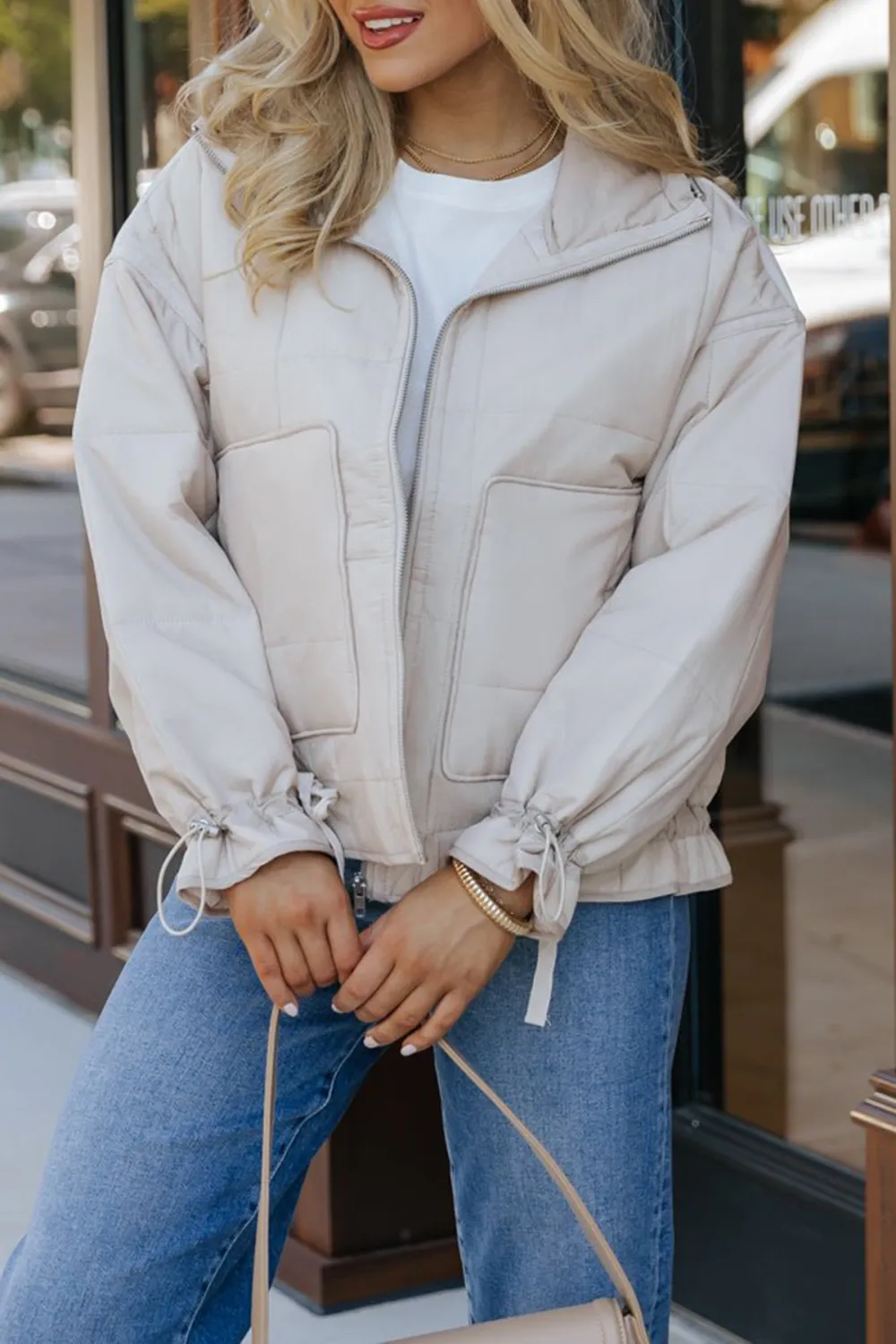 Chilly Vibes Bone Puffer Jacket