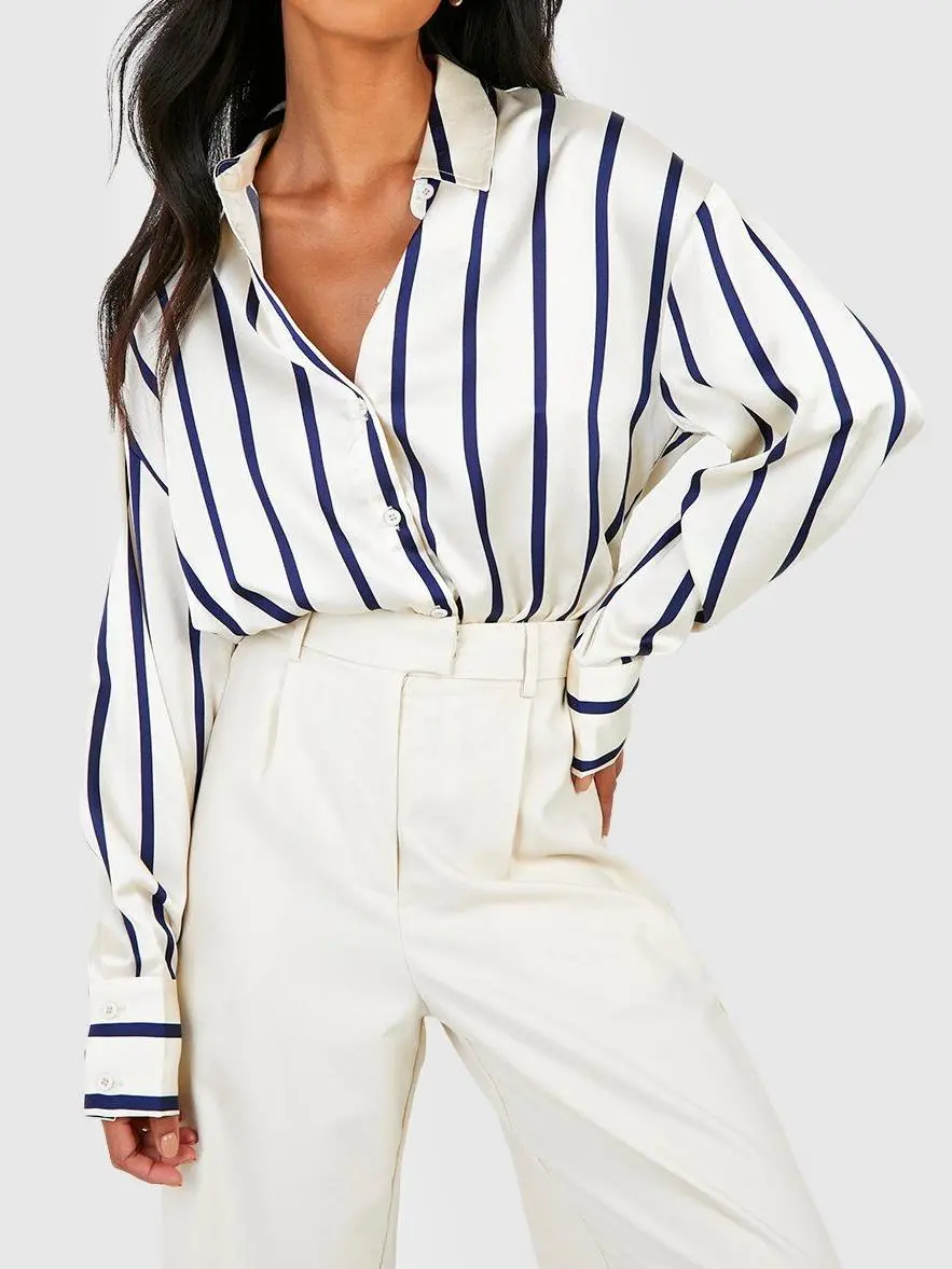 FINE STRIPE SATIN SHIRT