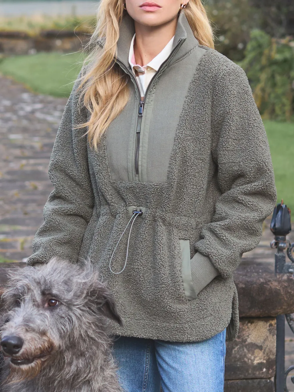 Thurleston Khaki Green Borg Fleece