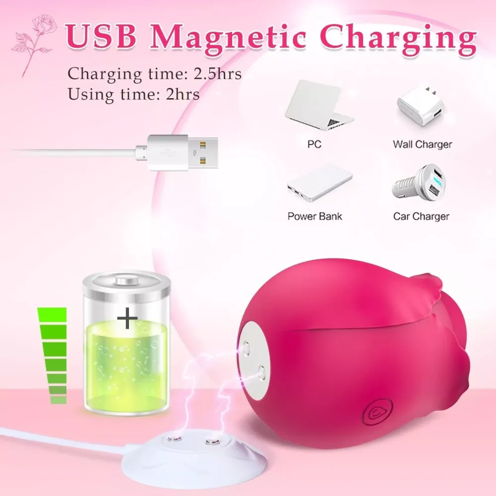 Rose Toys Clitoral Vibrator Nipple Massager 7 Mind-Blowing Tapping Modes Sex Toy