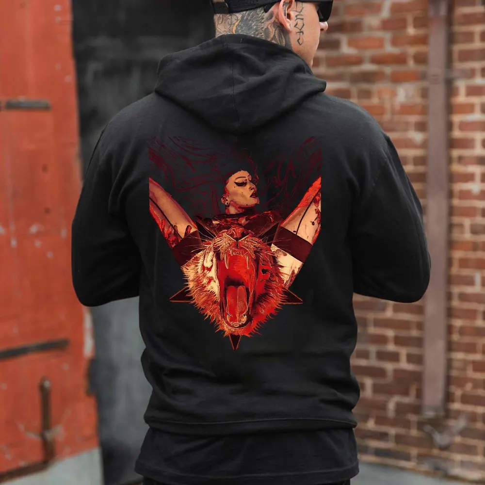 Danger Signal Printed Men's Hoodie