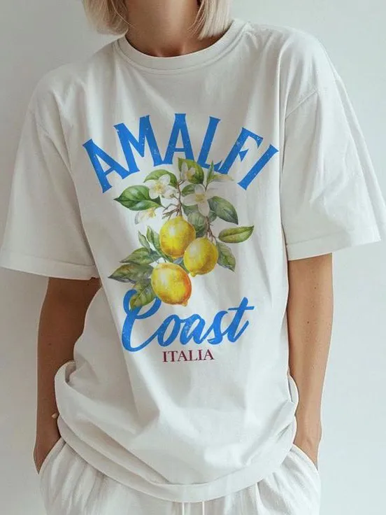 Three Lemons Printed Short Sleeved T-shirts