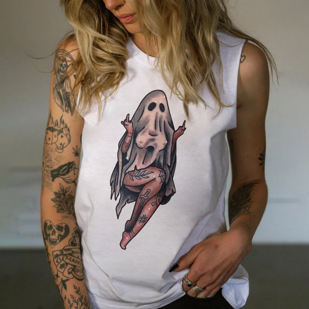 Naughty Sexy Ghost Print Women's Vest