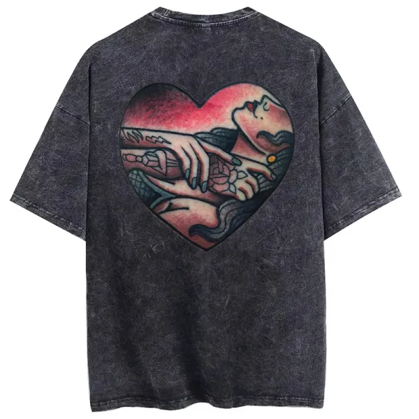 Choke Me Printed Oversize Washed T-Shirt
