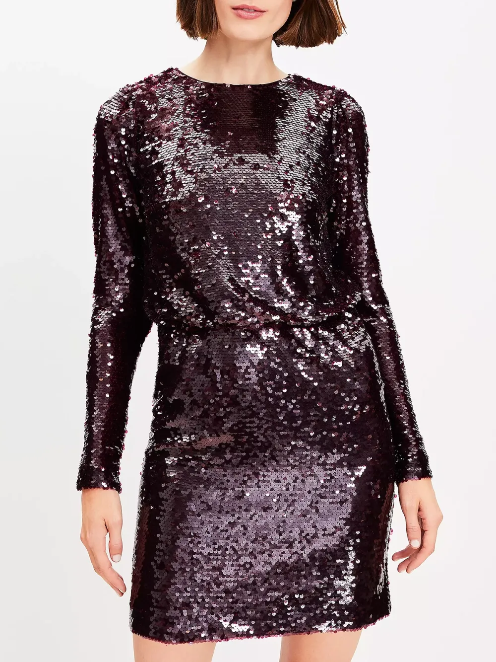 Sequin Long Sleeve Mini Dress