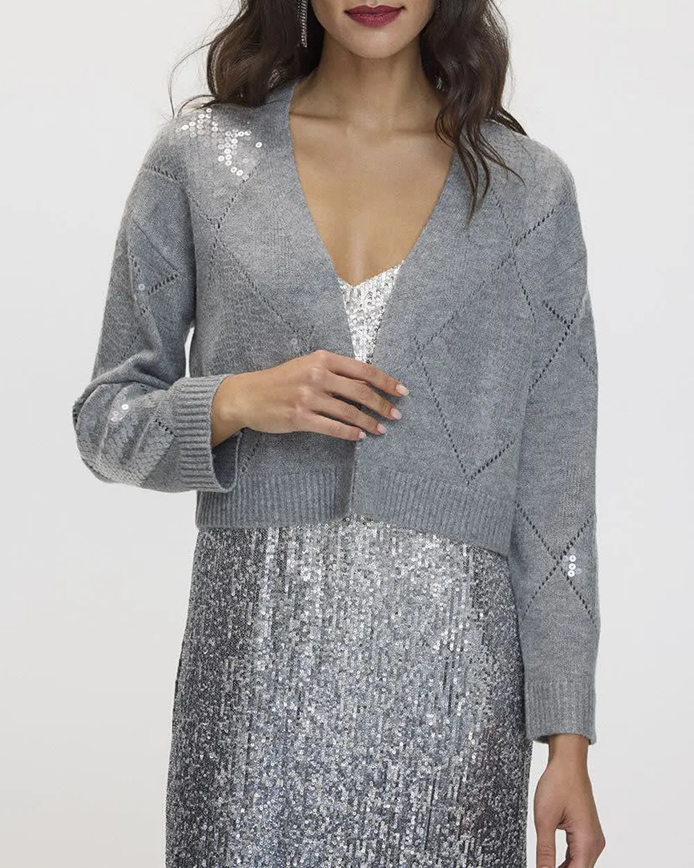 Long-Sleeve PlushSoft Bolero with Sequins