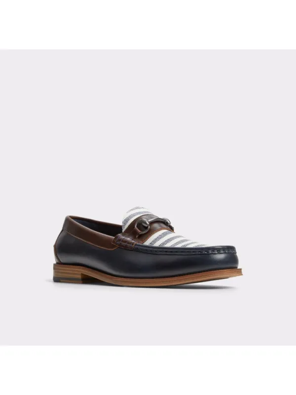 Navy Retro Soft  Leather Shoes