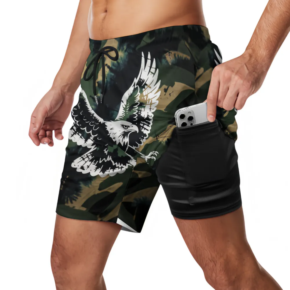 White Eagle Camouflage Sports Board Shorts