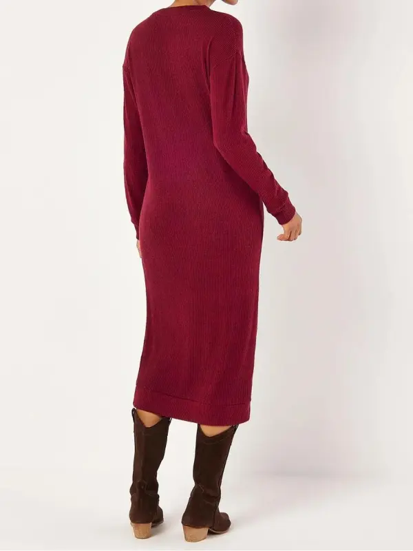 Ribbed Knit Midi Dress