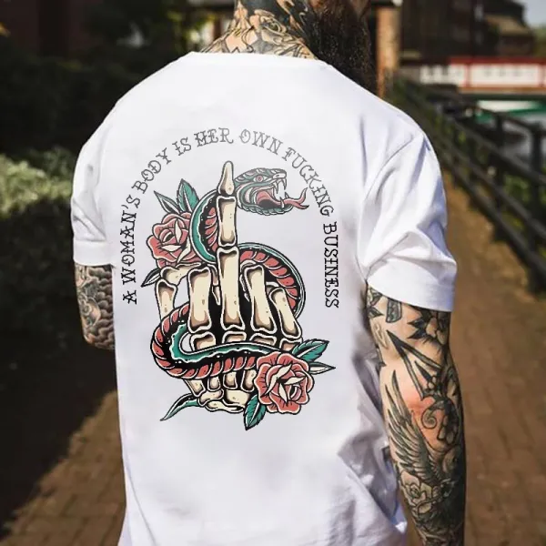 A Woman's Body Is Her Own F**king Business Print Men's T-shirt