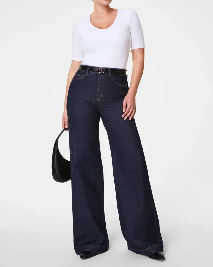 Raw Indigo Wide Leg Jeans