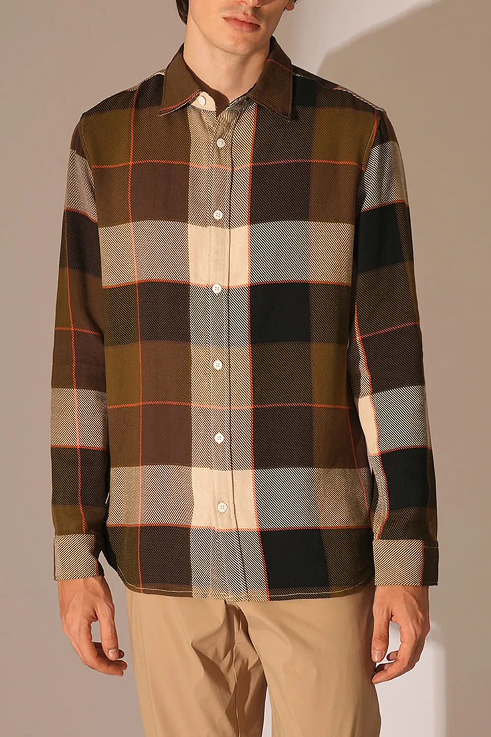 Green Check Cotton Shirt