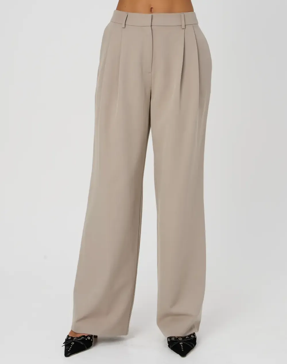 High Rise Wide Leg Tailored Pant