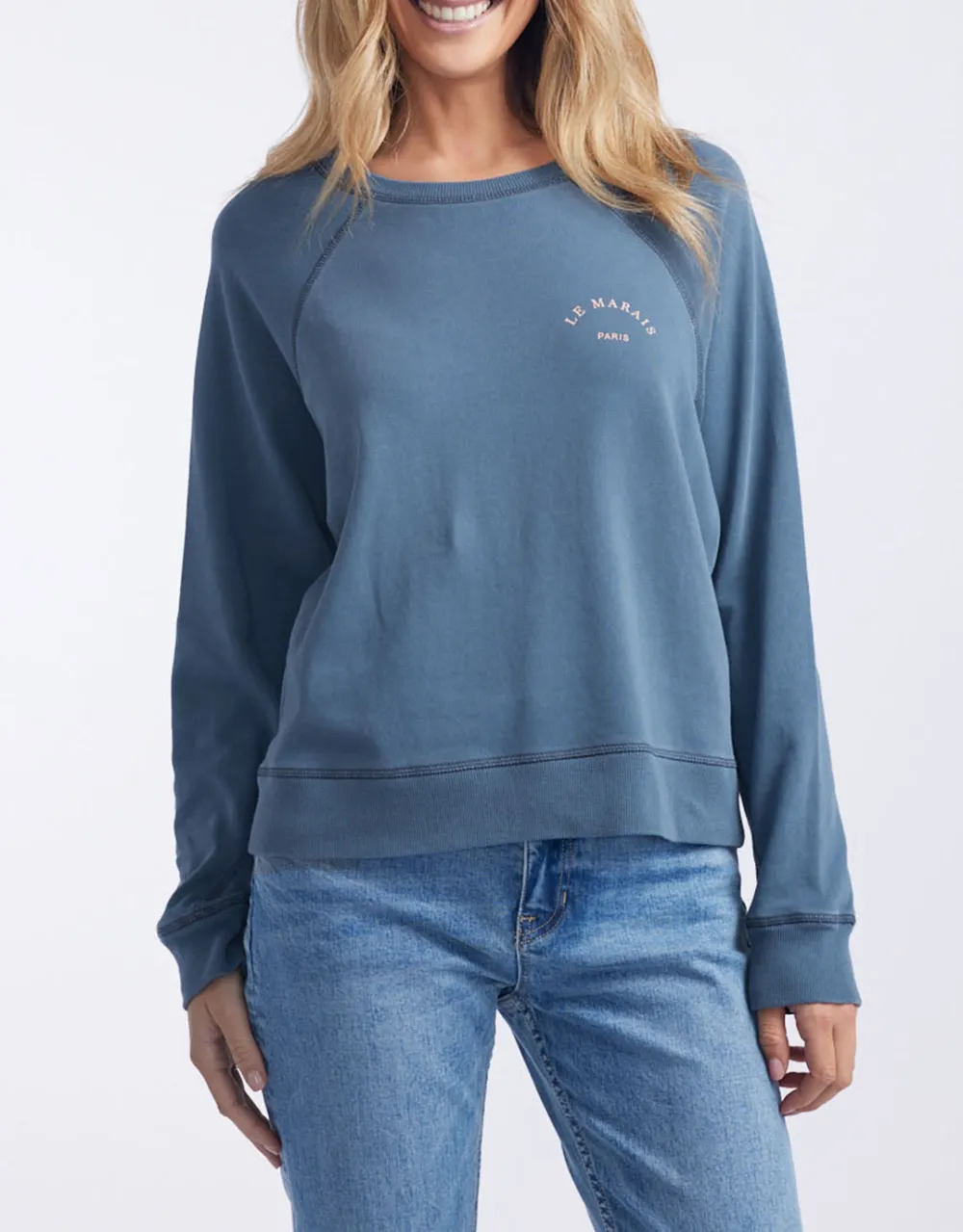 Le Marais Paris Sweat - Washed Slate/Sorbet