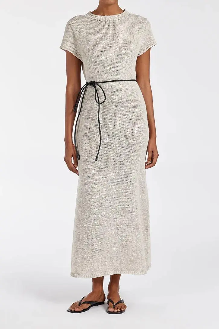 LEO CHALK KNIT MIDI DRESS