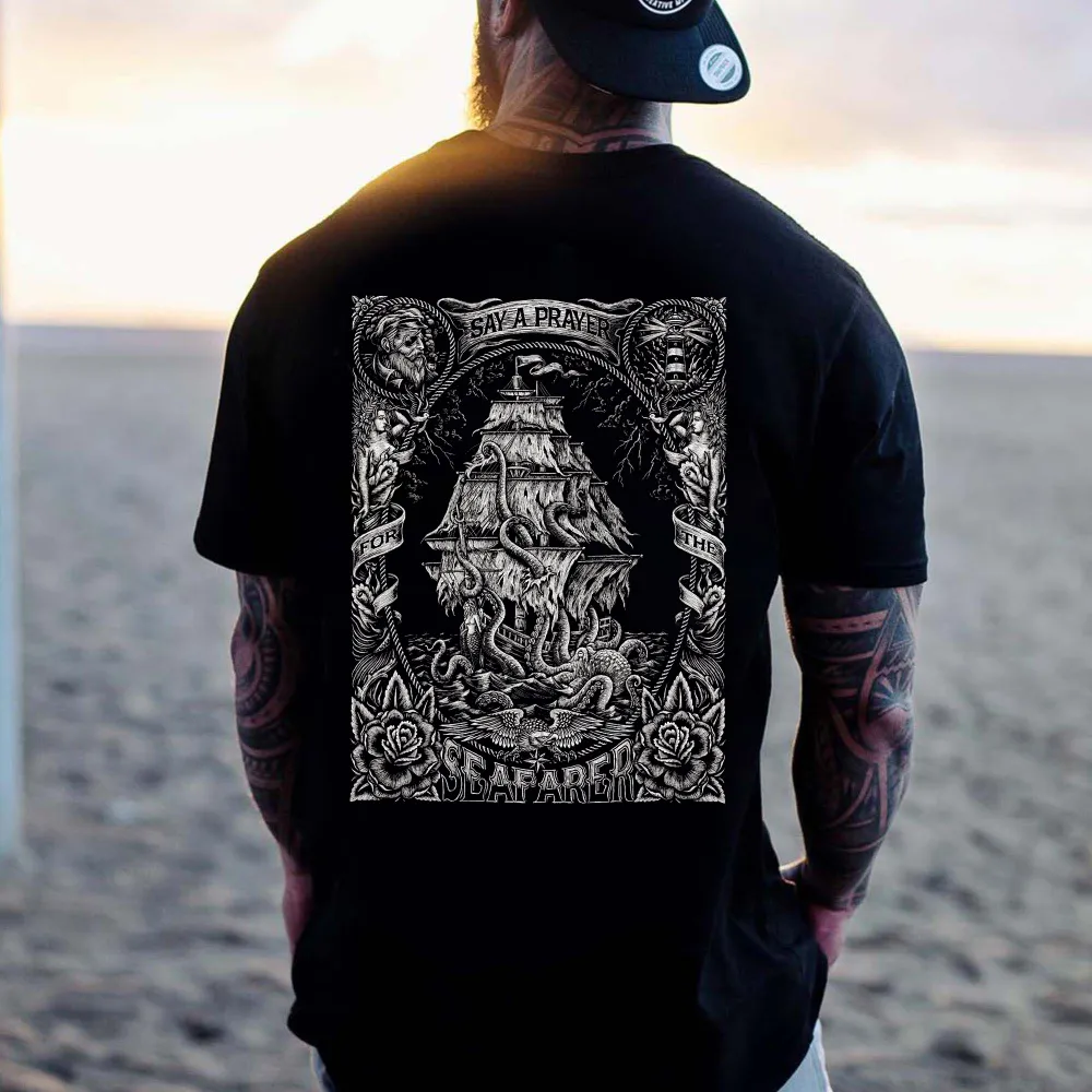 Say A Prayer For The Seafarer Printed Men's T-shirt
