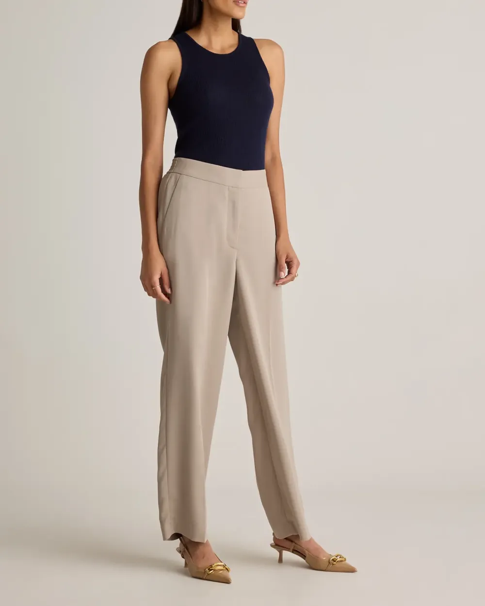 Stretch Crepe Classic Trouser Pants