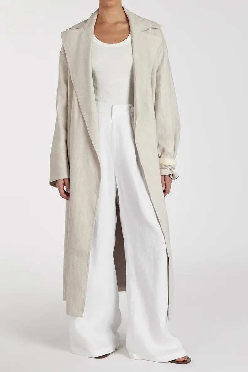 JOSEPHINA NATURAL LINEN BLEND COAT