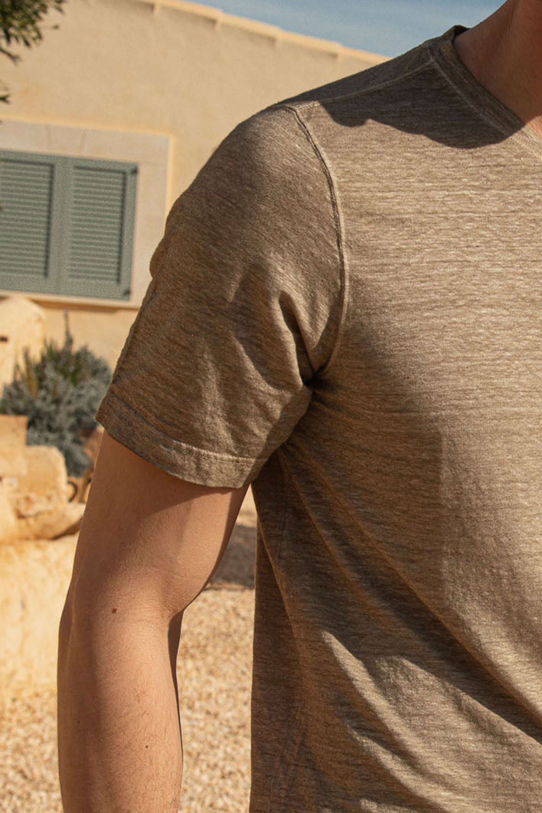 Taupe Linen T-Shirt