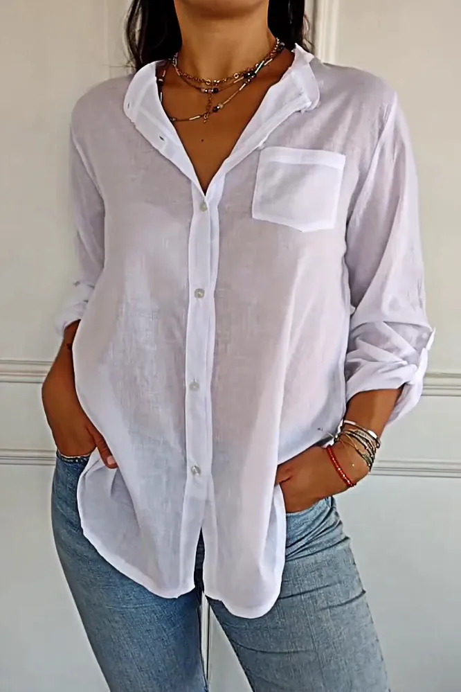 Women's cotton and linen casual top