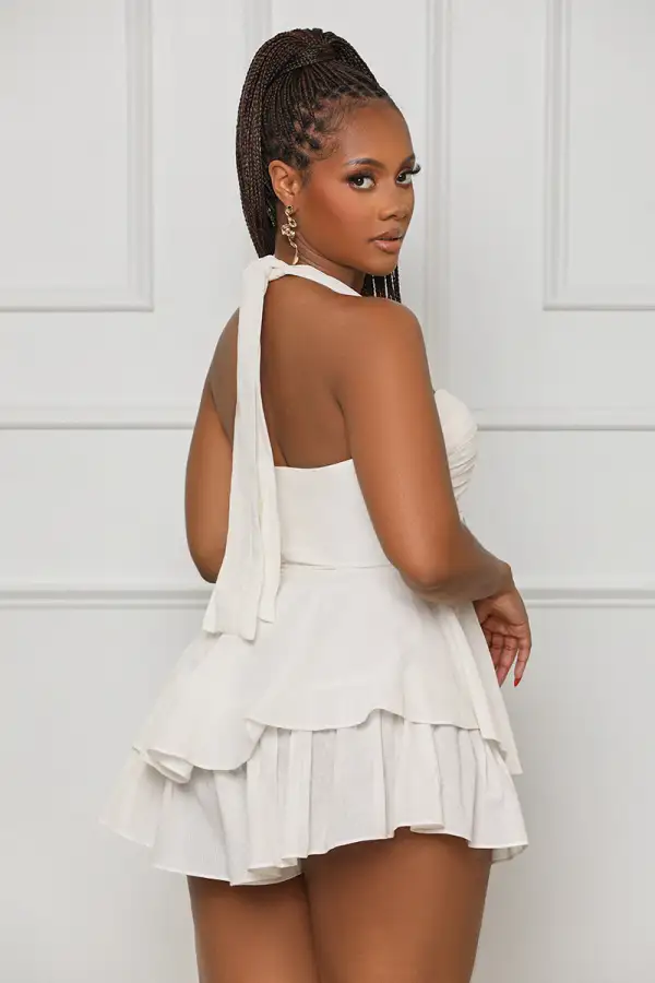 High Value Linen Romper (White)