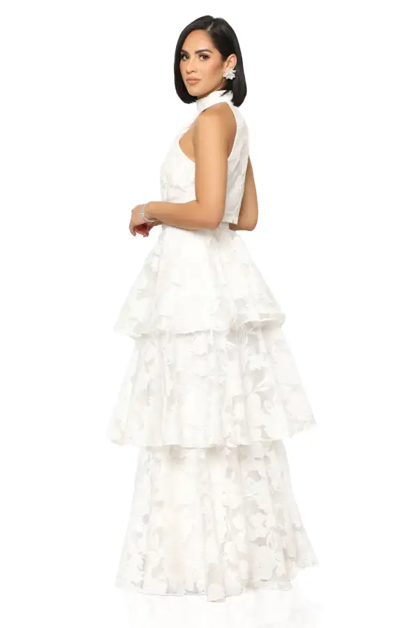 Angelic Layered Skirt Set (White)-FINAL SALE