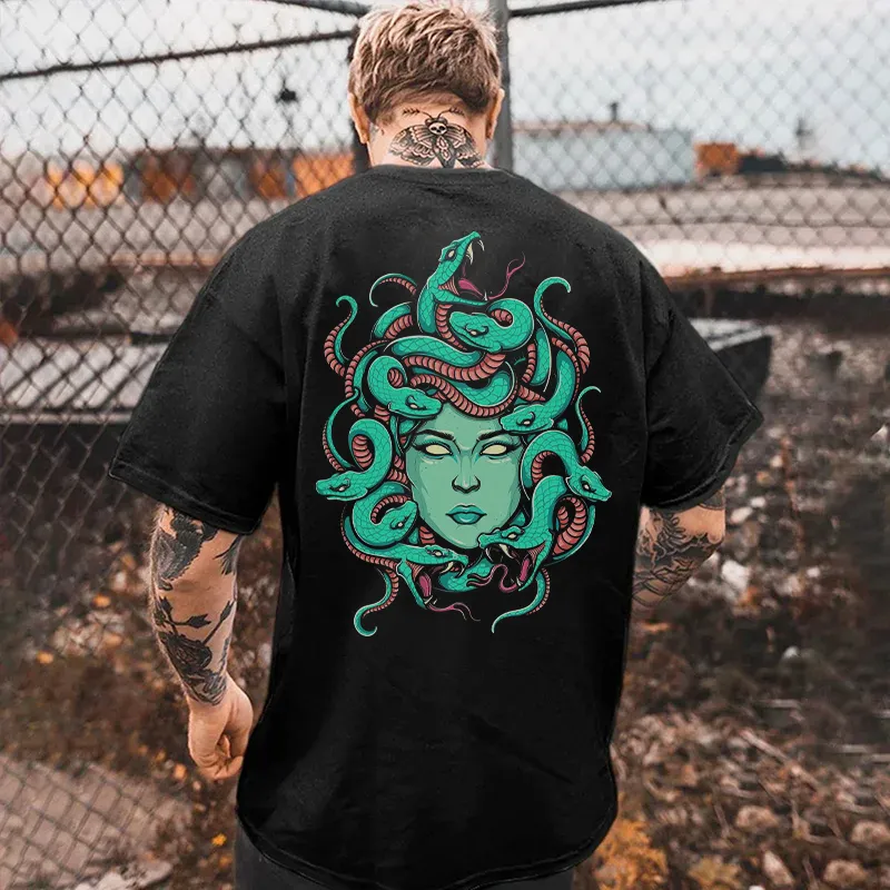 Evil Medusa Print Men's T-Shirt