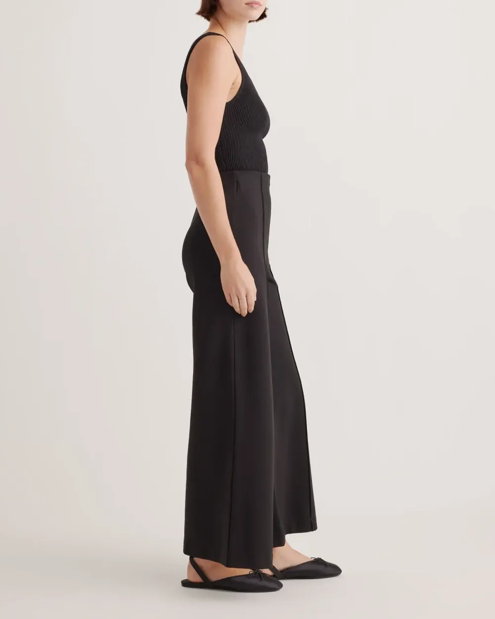 Ultra-Stretch Ponte Super Wide Leg Ankle Pants