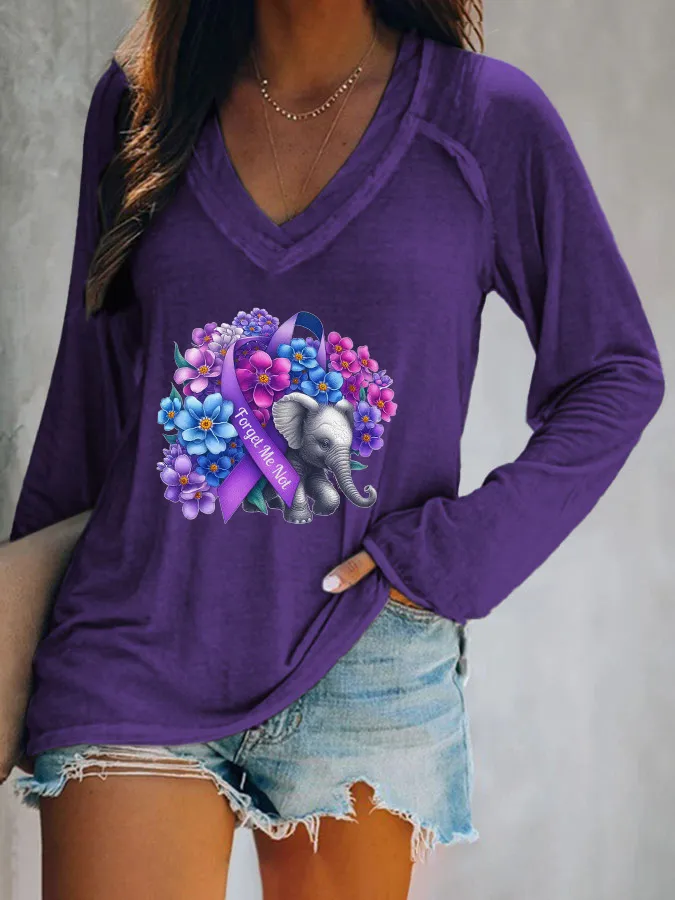 Women'S Forget Me Not V-Neck T-Shirt