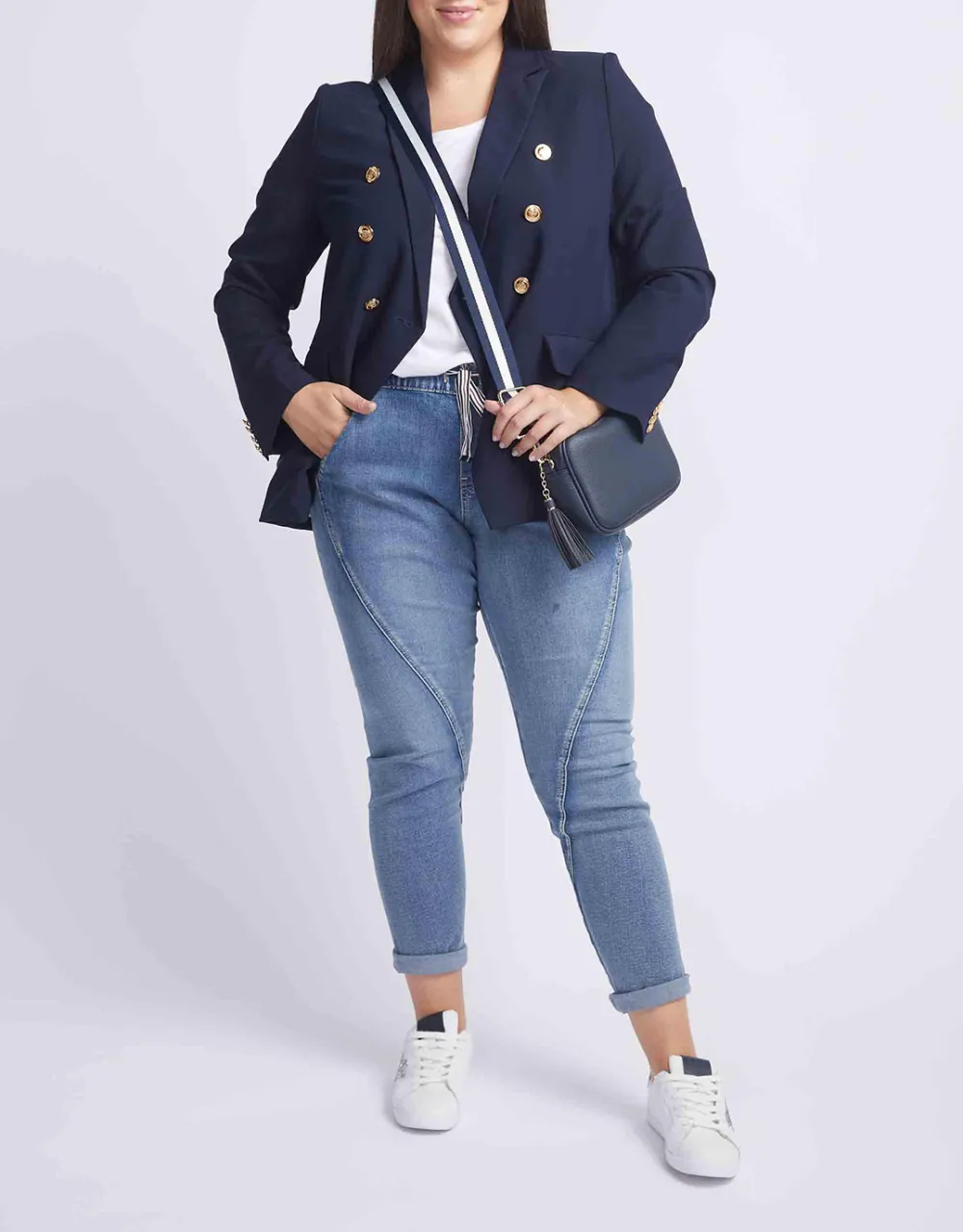 Lauren Blazer - NavyGold Buttons