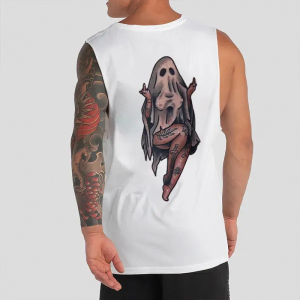 Ghost With Limbs Print Men's Vest