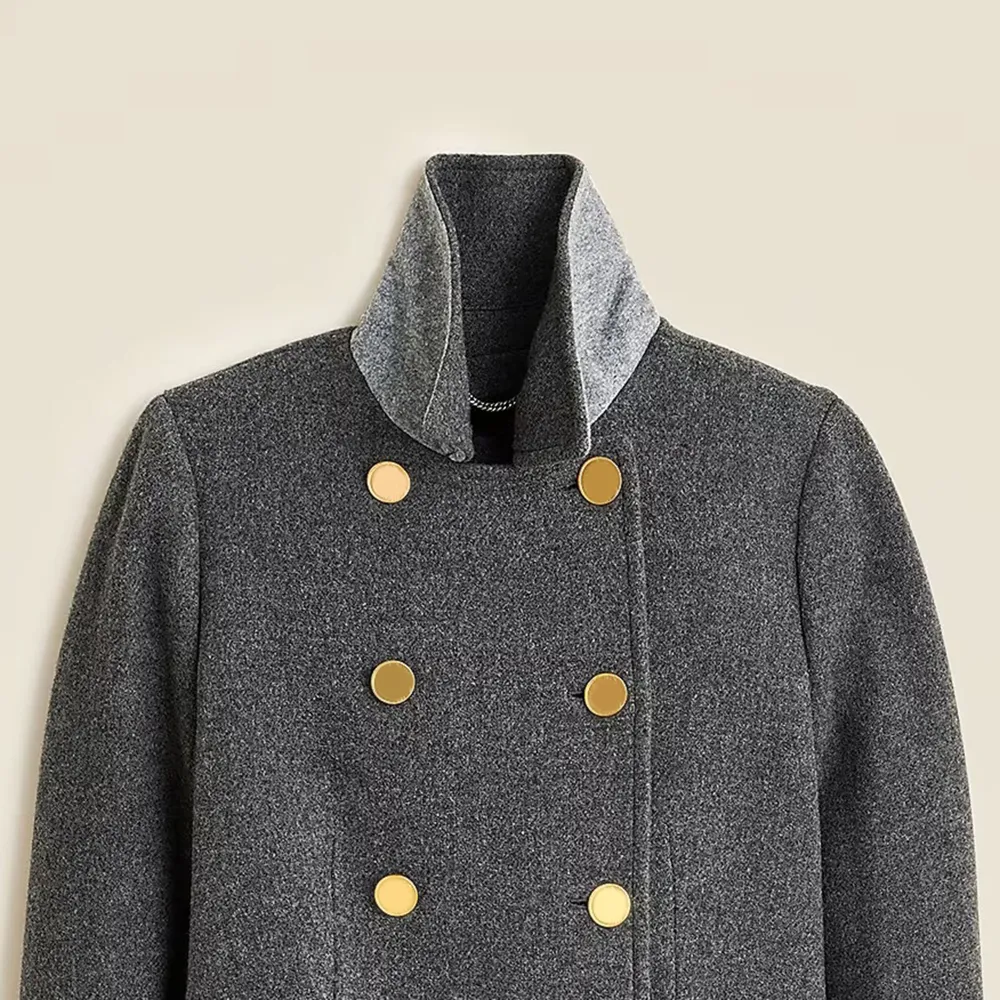 topcoat stadium-cloth wool blend