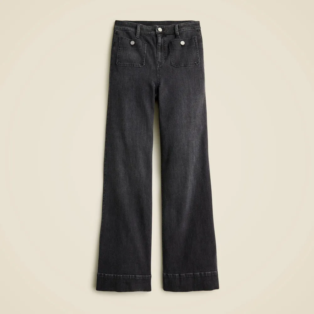 High-rise sailor denim trouser semi-stretch