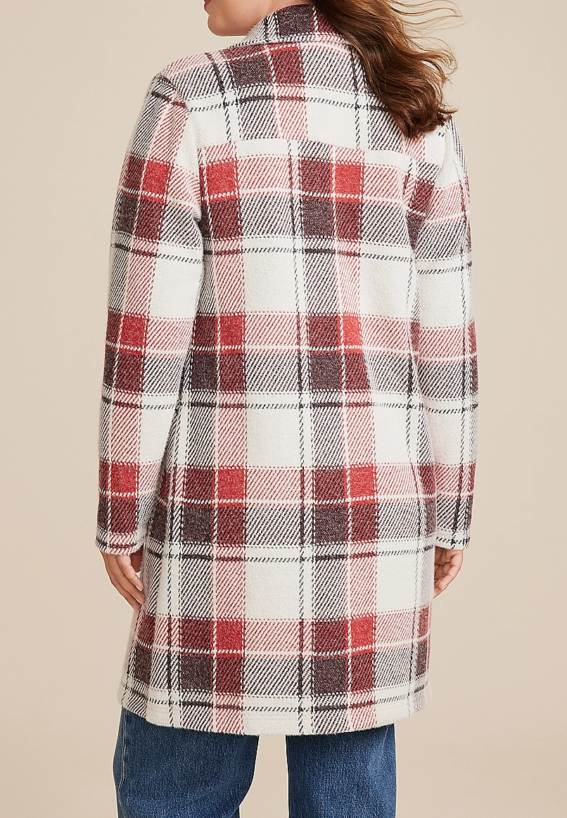 Plaid Longline Coatigan