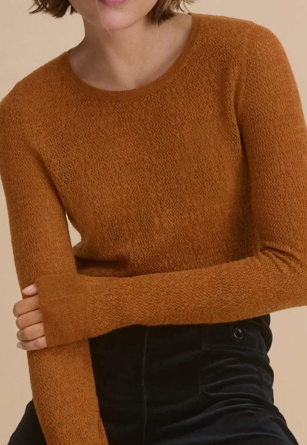 Lace-knit sweater
Merino wool