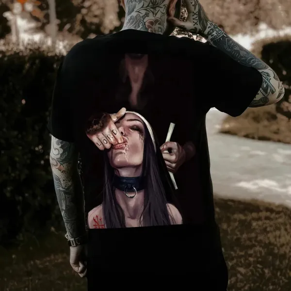 Unholy Nun Printed Men's T-shirt
