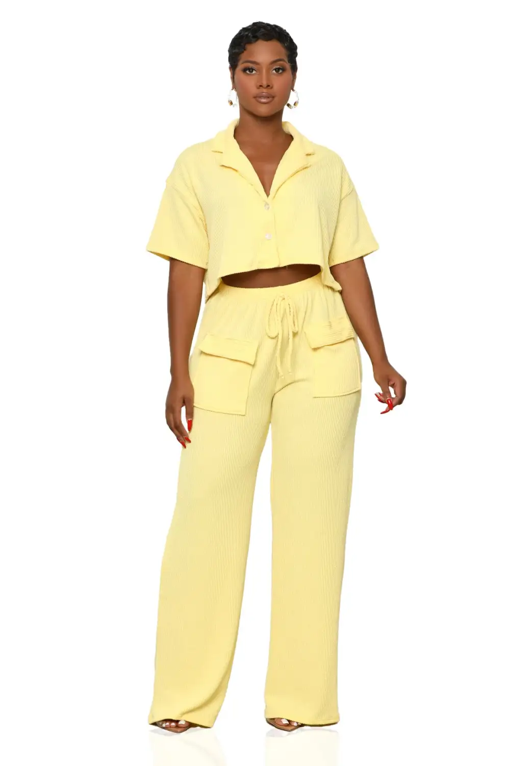 Relaxed Flow Pants Set (Yellow)