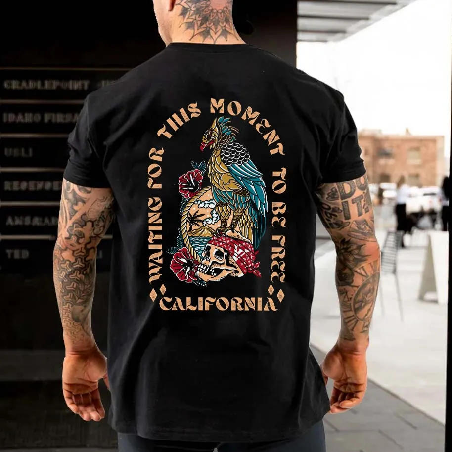 Waiting For This Moment To Be Free California Printed Men's T-shirt