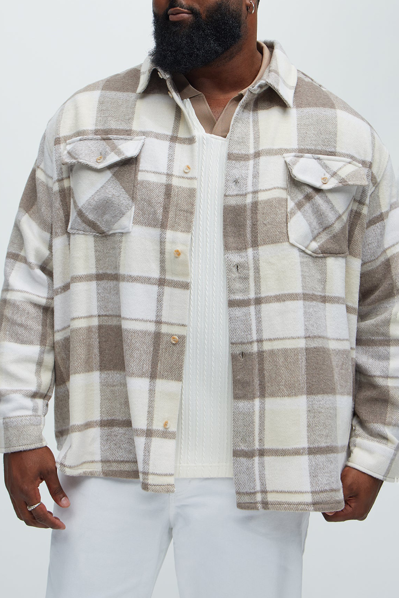 Wanted Plaid Shacket - Brown