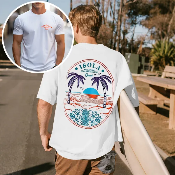 Letter & Palm Tree Print T-Shirt