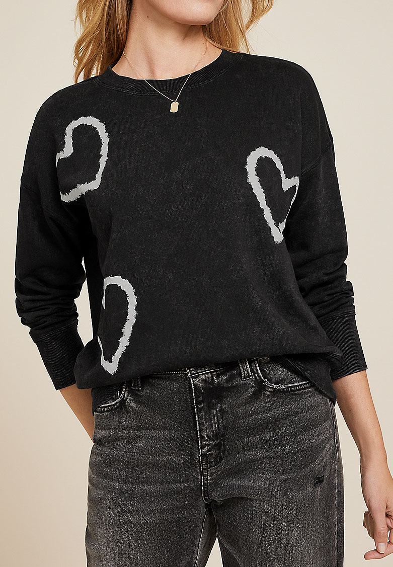 Scattered Hearts Relaxed Fit Sweatshirt