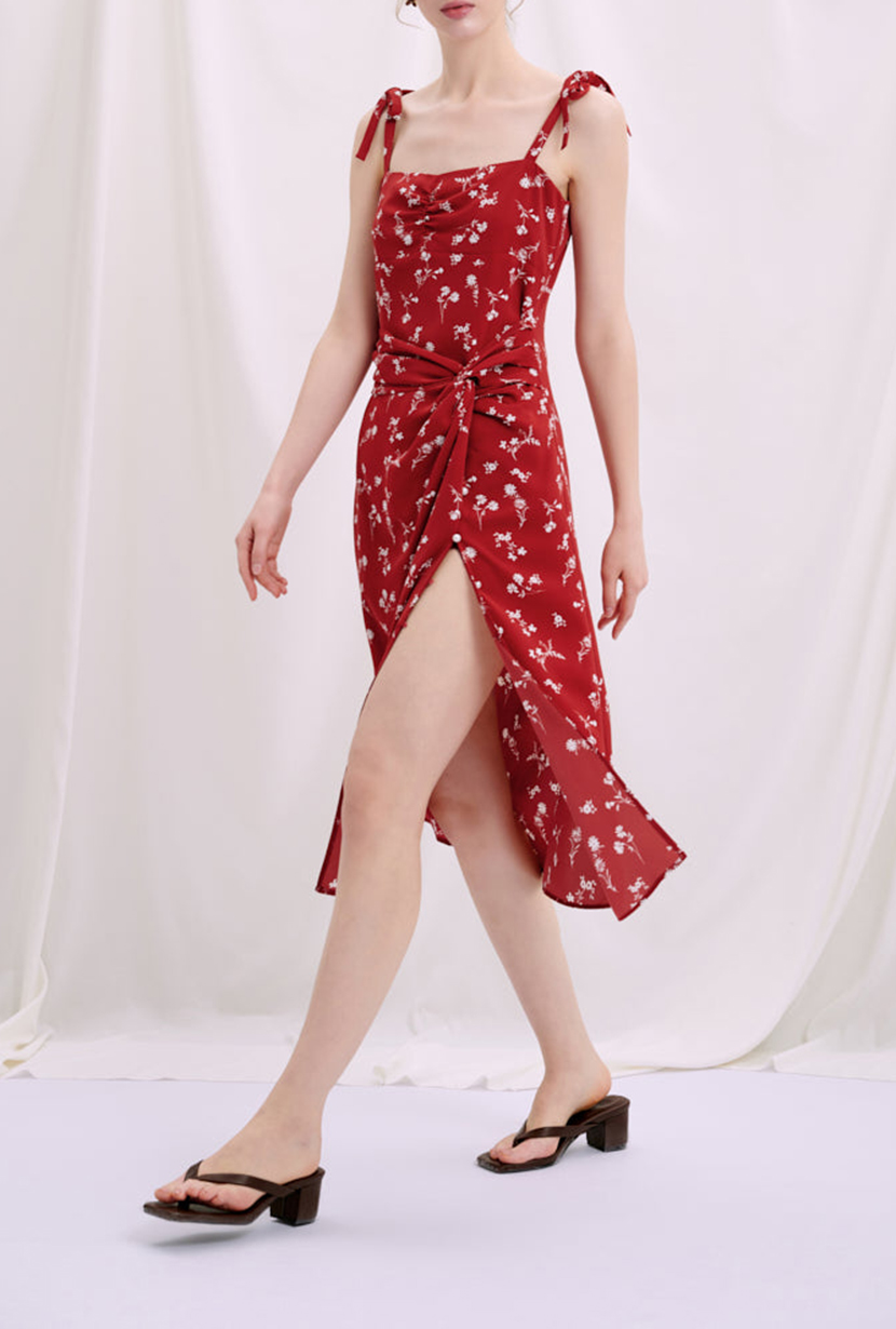 Lorraine Dress - Red Floral