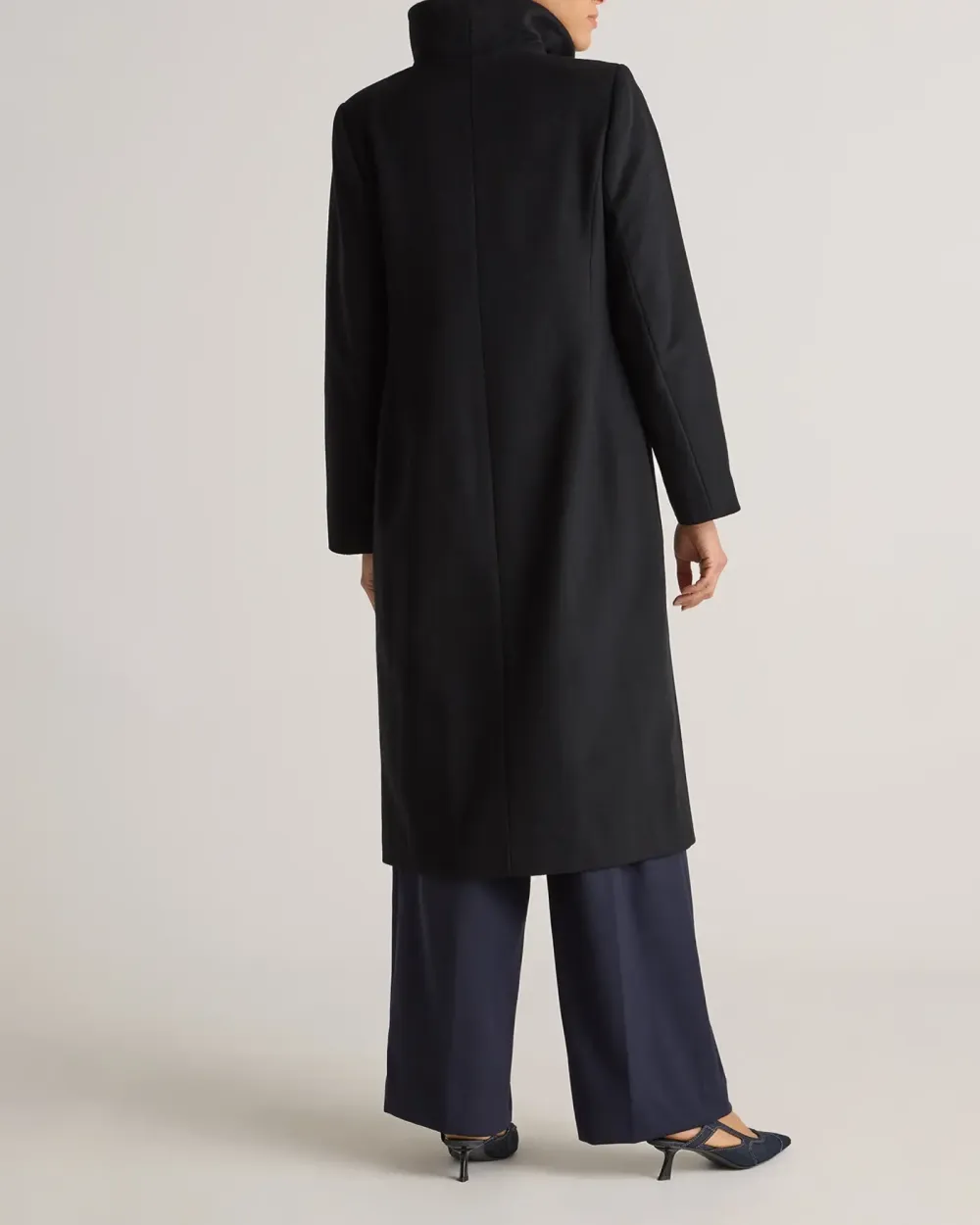 Stylish Shawl Collar Wool Long Cocoon Coat