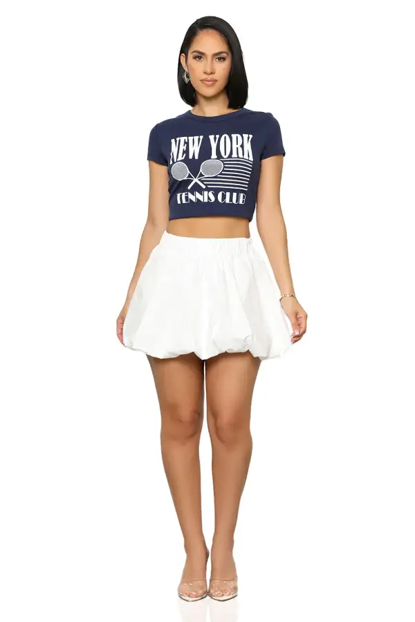 Bubble Mini Skirt (White)