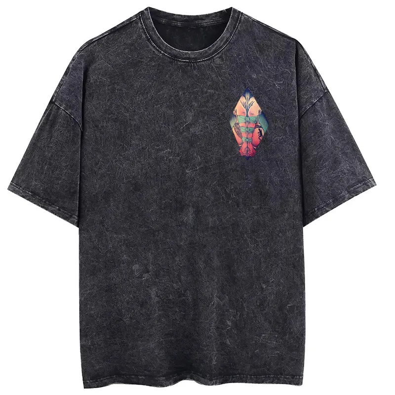 Bondage Game Printed Oversize Washed T-Shirt