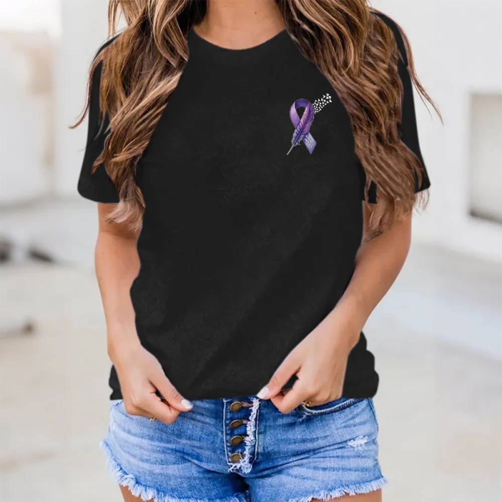 Women'S Alzheimer'S Awareness Round-Neck Short-Sleeved T-Shirt