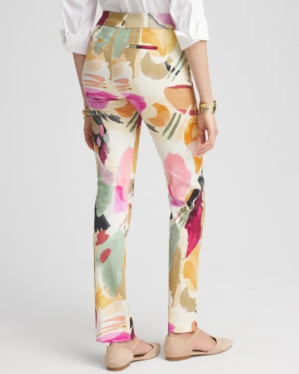 Multicolor Abstract Print Slim Fit Trousers