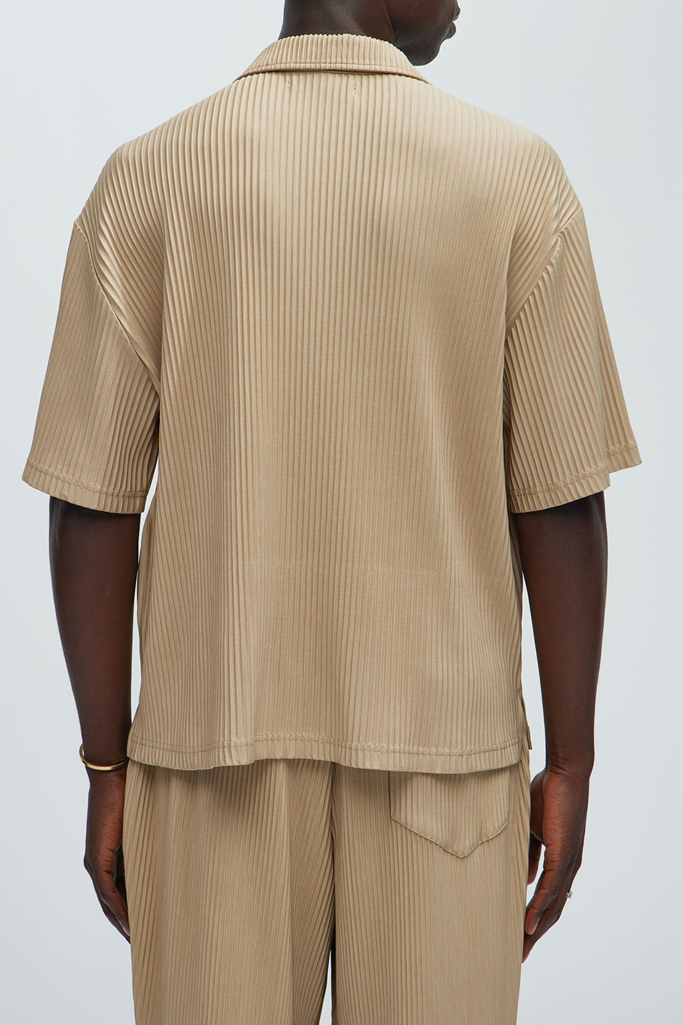 Regular Potential Pleated Shirt - Tan